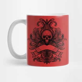 illustration hand drawn skull with ornament Mug